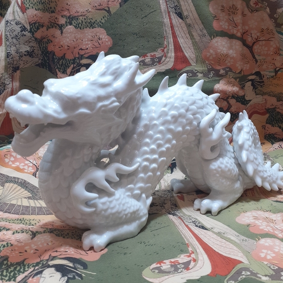 1970's Fitz and Floyd Blanc de chine Dragon